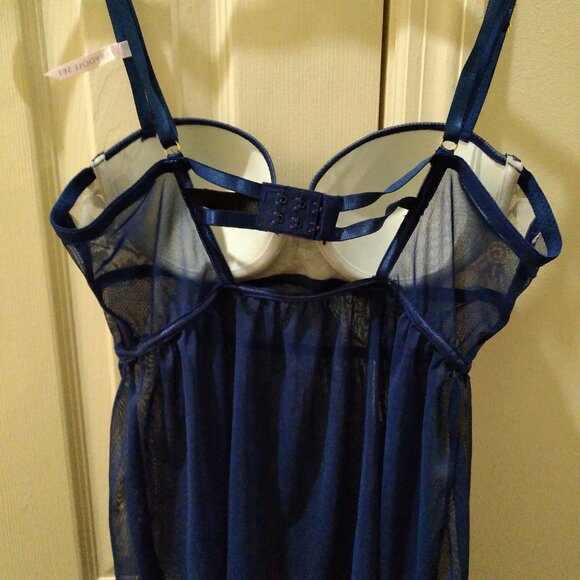 Daisy Fuentes blue and white lace babydoll - Picture 3 of 4